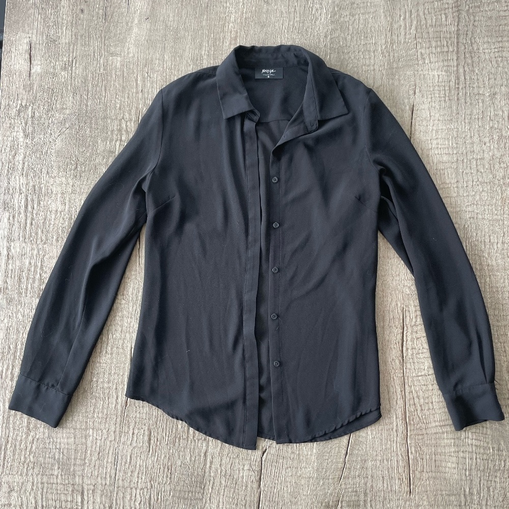 Nasty Gal Sheer Button Up
